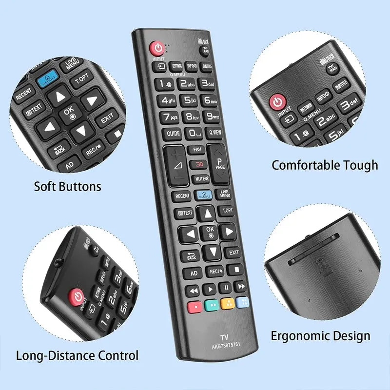 Replacement Remote Control for LG Smart TVs - Compatible with Model AKB73975761 and TVs: 32LB650V, 42LB670V, 42LB671V, 42LB679V, 42LB700V, 42LB730V, 42LB731V, 47LB670V, 47LB671V Magic Remotes