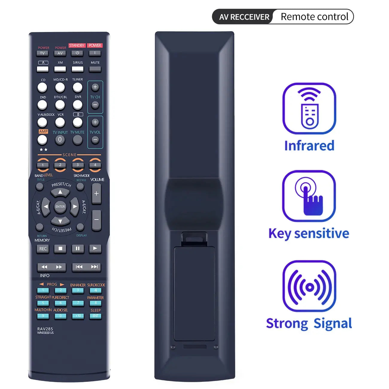 New RAV285 WN05830 Fit for Yamaha Home Theater System Remote Control HTR-6040 WN05780 WN05810US RX-V2300 Magic Remotes