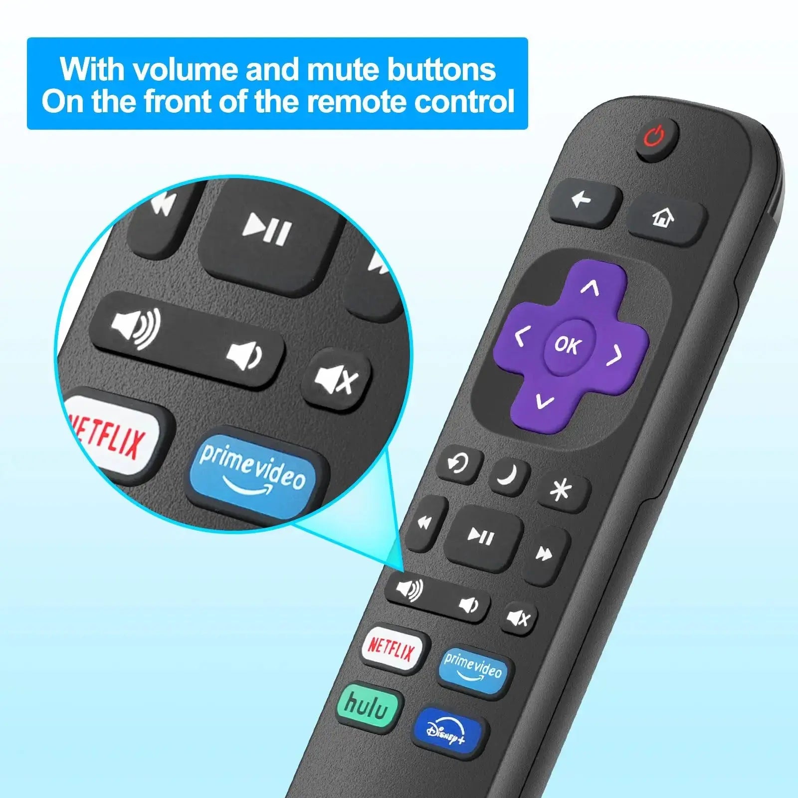 Replacement TV Remote Controls for Roku TV, Infrared Remote ONLY for TV, NOT for Other Roku Devices Magic Remotes