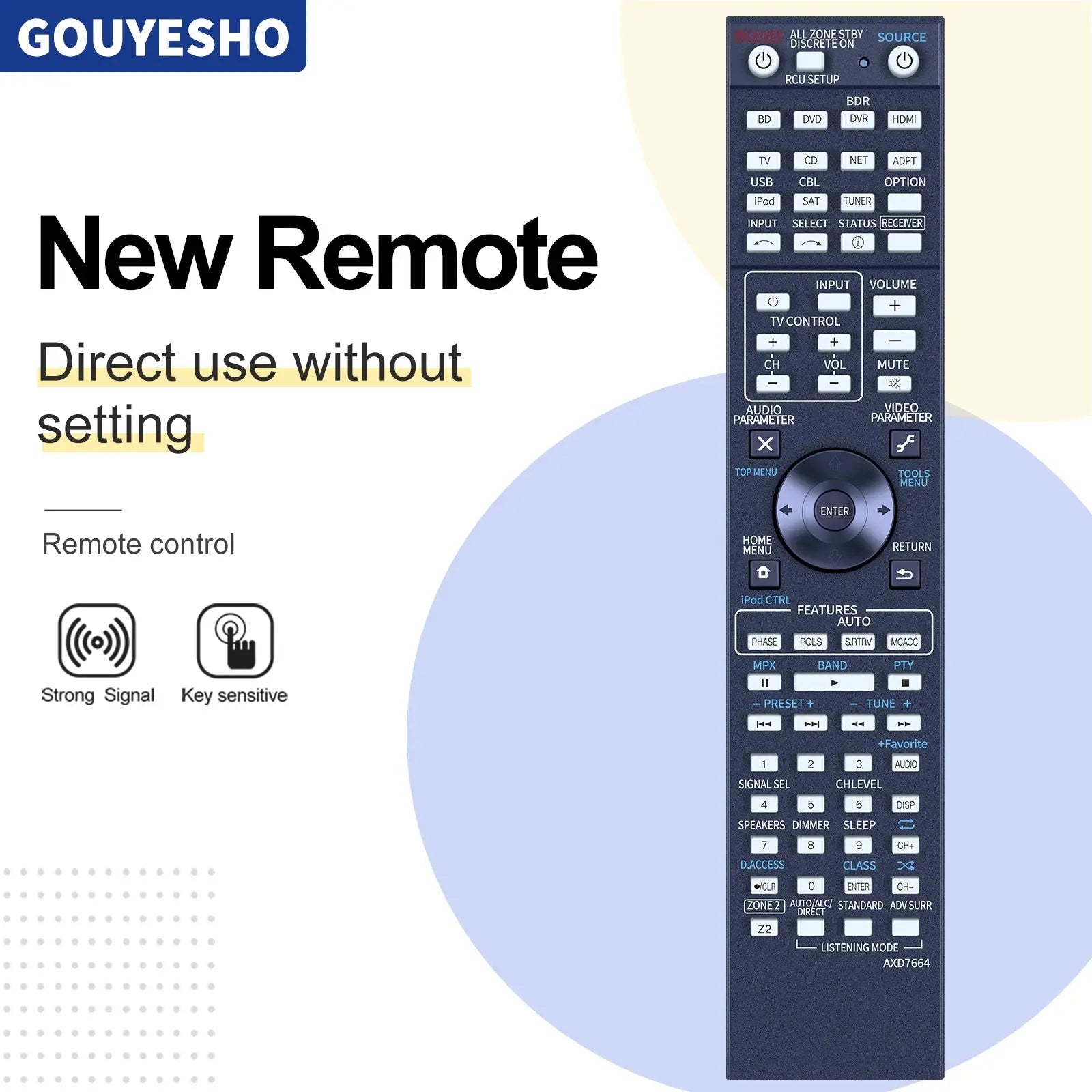 AXD7664 Remote Control For Pioneer Audio Receiver VSX1027 VSX1027K VSX1122 VSX60 Magic Remotes