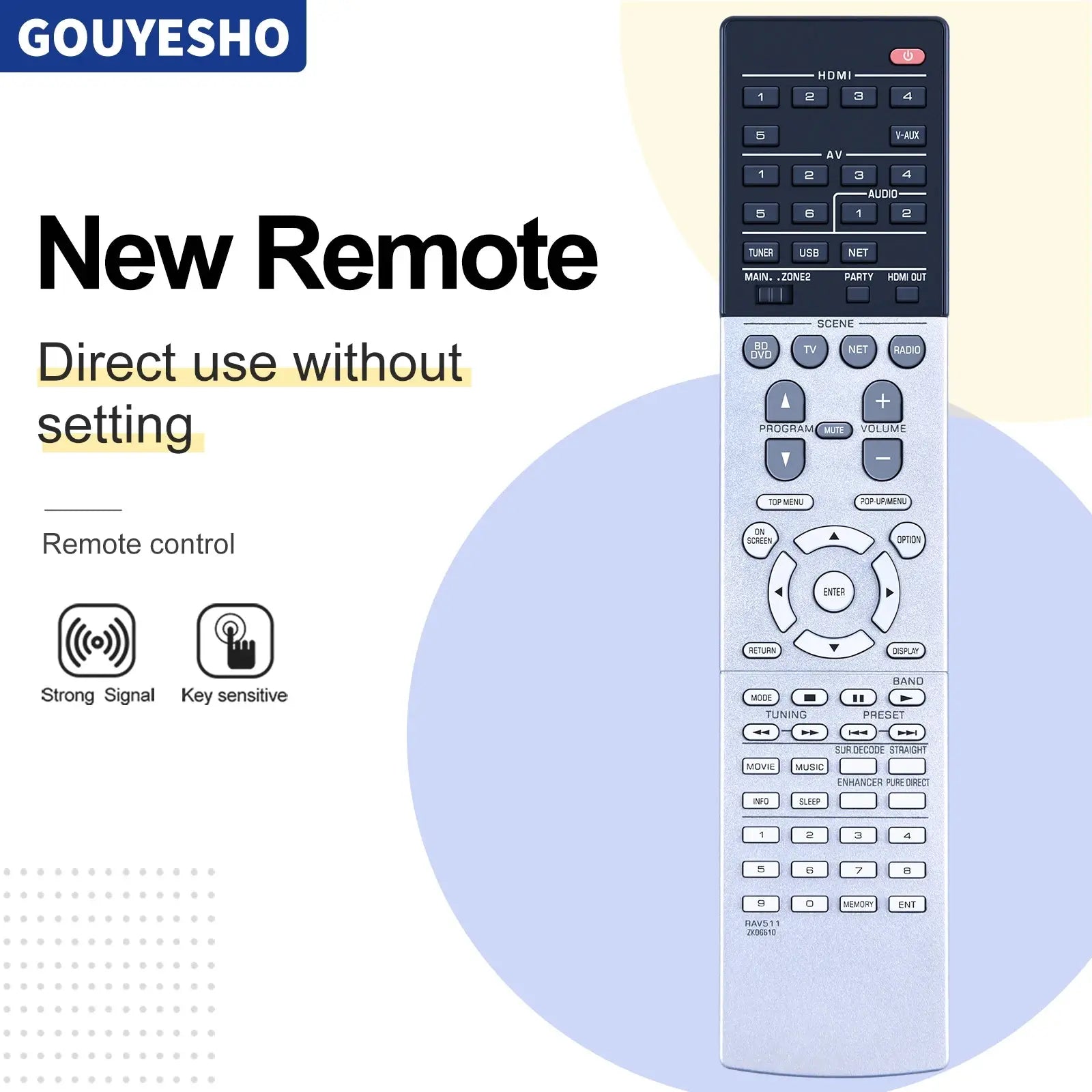 Remote Control RAV511 ZK06610 for YAMAHA Audio Video AV A/V Receive RX-V777 RXV777 RX-V777BT Magic Remotes
