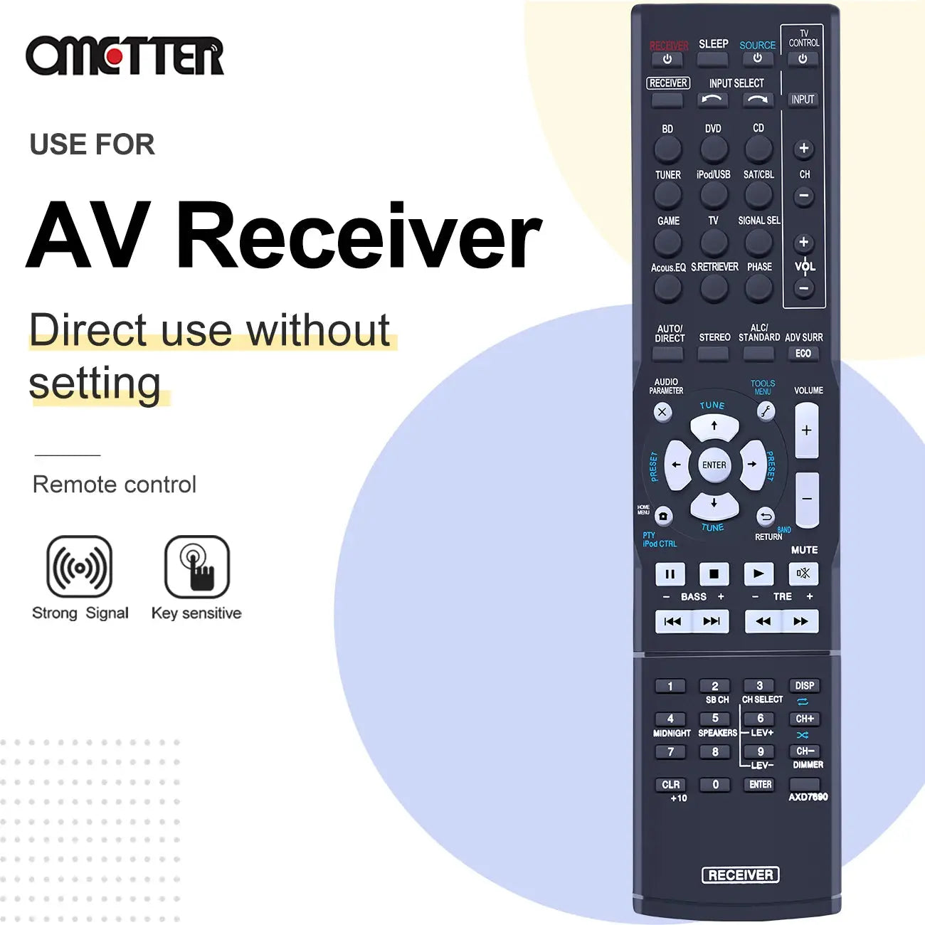 AXD7690 Remote Control For Pioneer AV Receiver VSX-56TXI VSX-9300TX VSX-523-K Magic Remotes