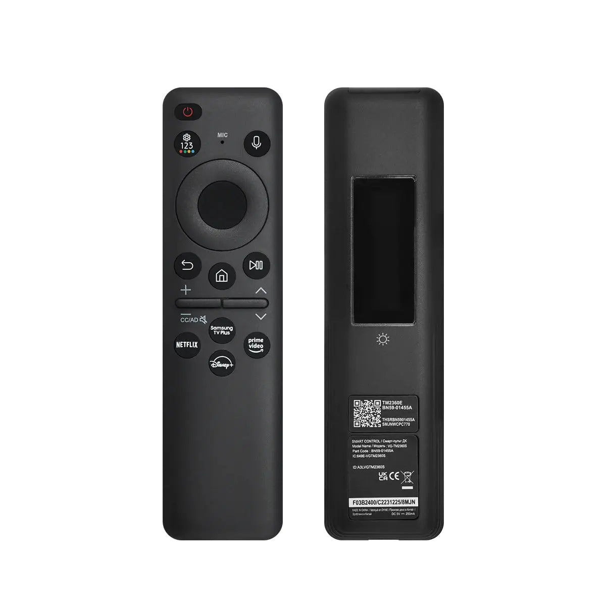 BN59-01455A Voice Smart TV Remote Control for 2024 Samsung TVs Solar Charging & Voice Control | Compatible with 43QN65Q72DDFXZA Magic Remotes