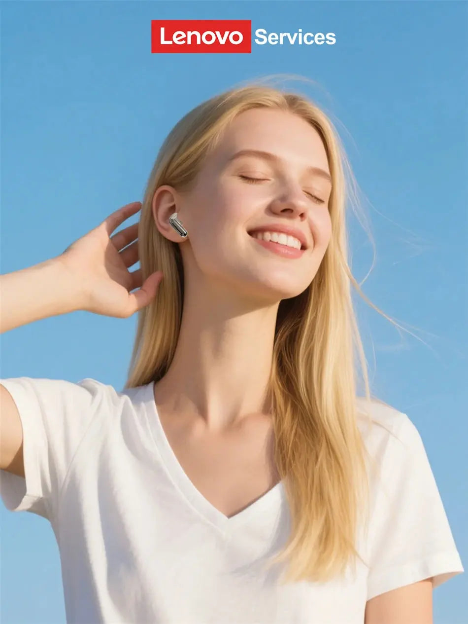 Lenovo LE208 TWS Bluetooth 6.0 Wireless Leather Earphones Stereo ENC Noise Cancelling Headphone 38ms Low Latency Gaming Headset Magic Remotes