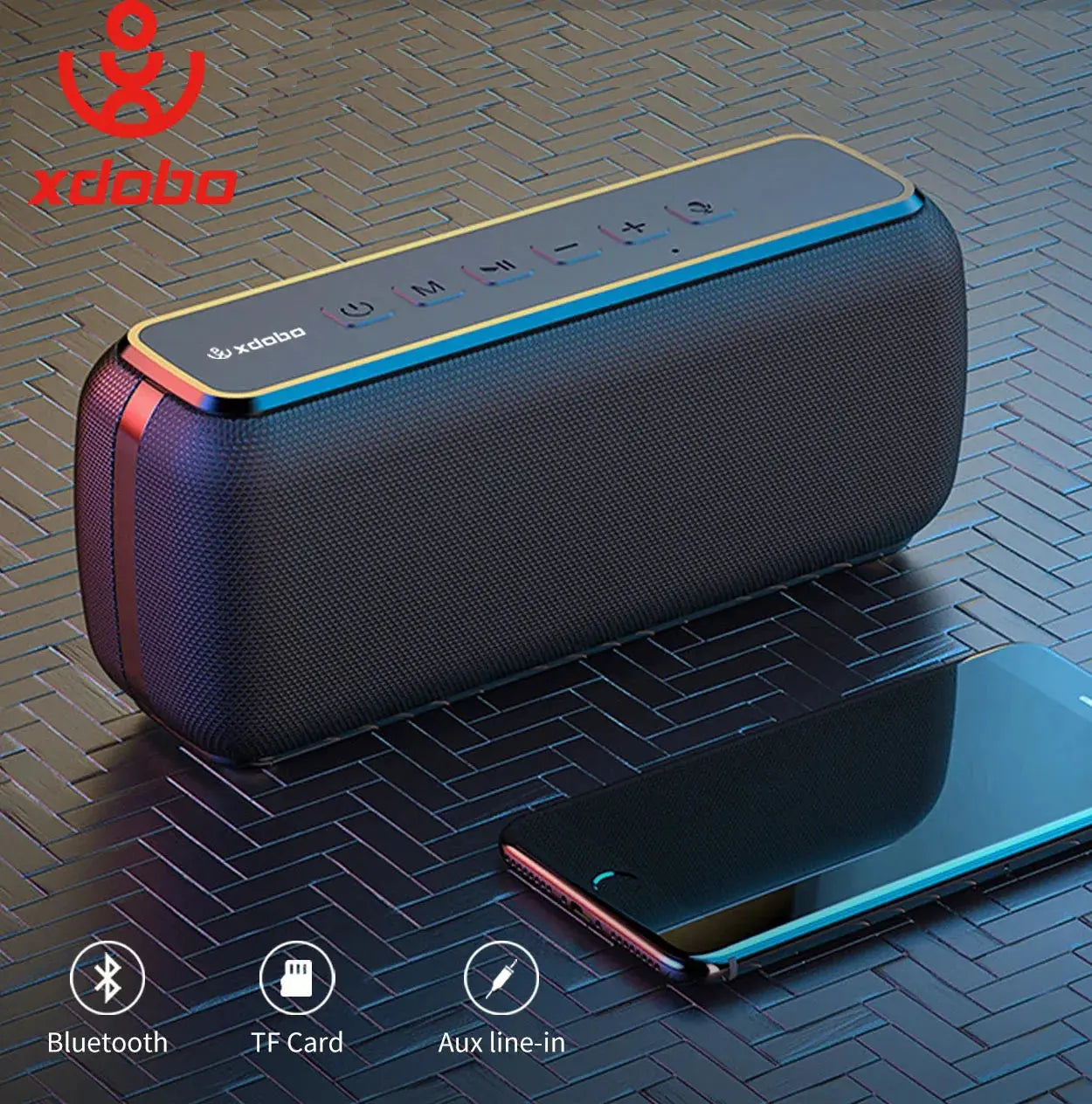 XDOBO X8 60W Portable Outdoor Speakers Bluetooth Wireless Bass Subwoofer Waterproof 6600mAh TWS Function Support TF/AUX Magic Remotes