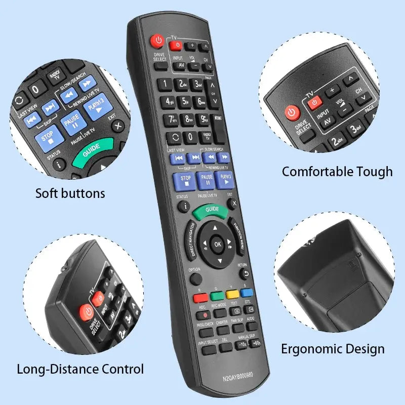 N2QAYB000980 Remote Control For Panasonic DVD Recorder DMR-XW440 DMR-XW440GL DMR-XW440GLK DMRXW440 DMRXW440GL DMRXW440GLK Magic Remotes