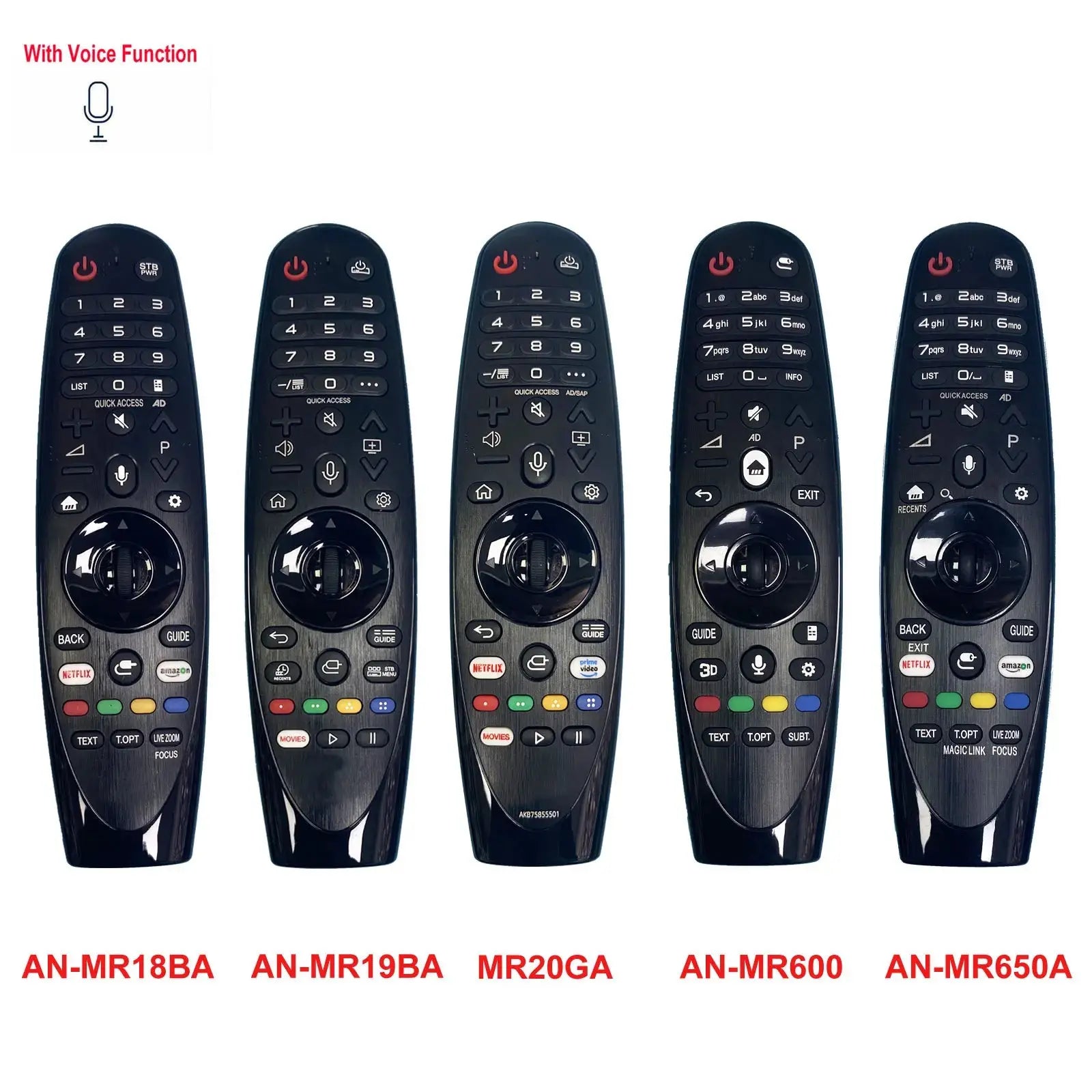 Voice Magic TV Remote Control Replacement for LG Smart TVs - Compatible with Models: AN-MR18BA, AN-MR19BA, MR20GA, AN-MR600, AN-MR650A Magic Remotes