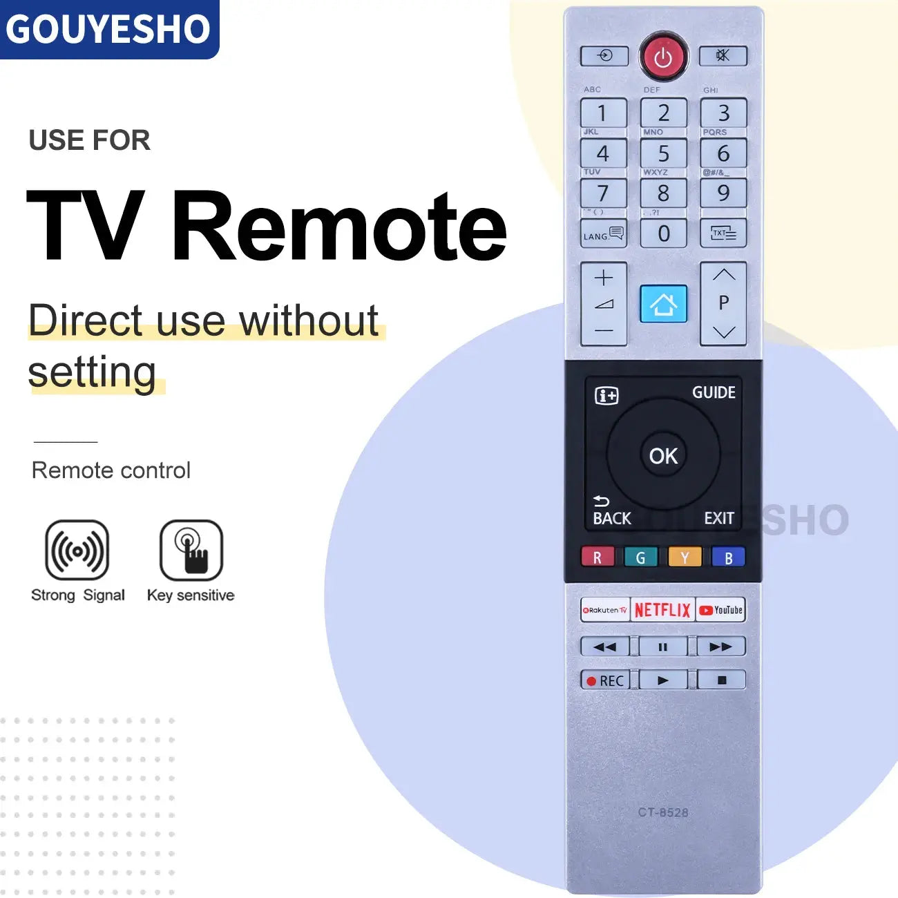CT-8528 for Toshiba TV Remote Control 65U6863DG 32L3866DG 24W3863DA 43V5863DB 49V5863DB 55V5863DB 58L7350U 65L9300 84L9300 Magic Remotes