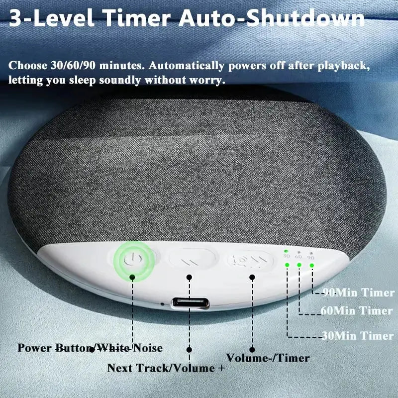 Lenovo New Sleeping Bluetooth Speaker Mini Nature Sound White Noise Soundbar Wireless MP3 Music Player Ultra Thin Timed SpeakerS Magic Remotes