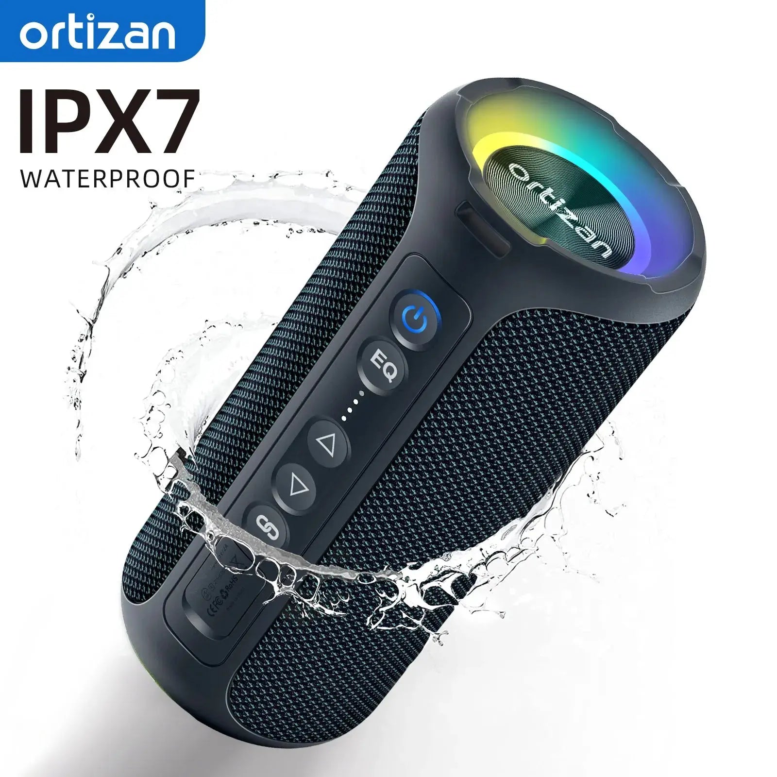 Ortizan Bluetooth Speakers 40W Enhanced Bass Portable Outdoor Wireless Speaker 30Hrs IP7 Waterproof Shower Speaker Bluetooth 5.3 Magic Remotes
