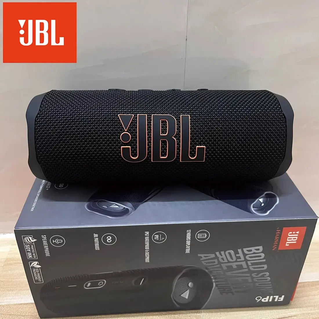 JBL Flip 6 Waterproof Portable Wireless Bluetooth Speaker IPX7 Outdoor Stereo Enhanced Bass Independent Tweeter for Music Magic Remotes