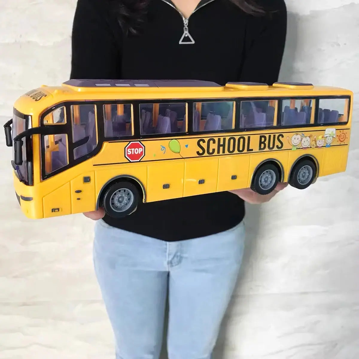 1/30 Rc Bus Electric Remote Control Car with Light Tour Bus School City Model 27Mhz Radio Controlled Machine Kids Xmas Gift Magic Remotes