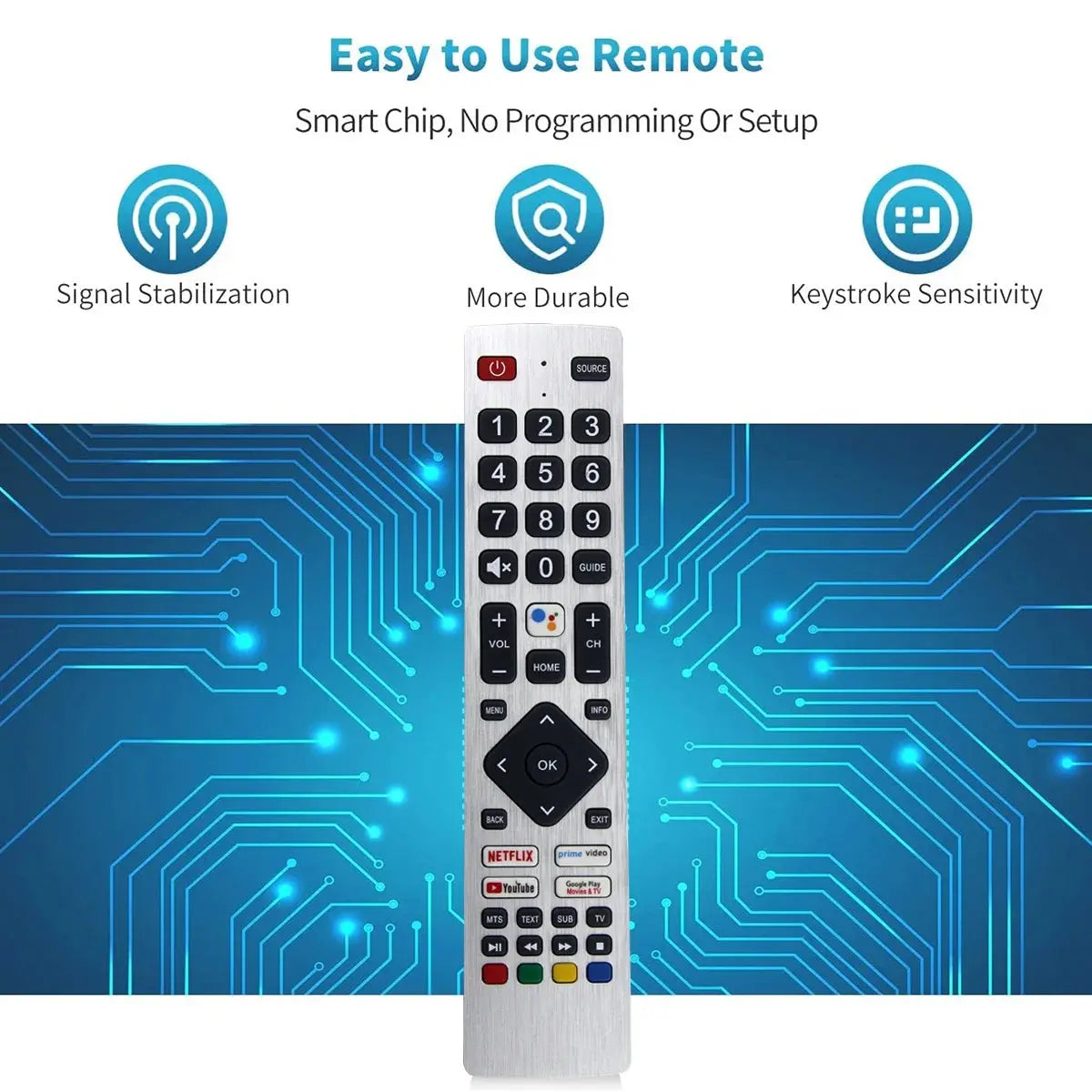 RMC0133 Remote Control Replace for Sharp TV Remote Control Magic Remotes