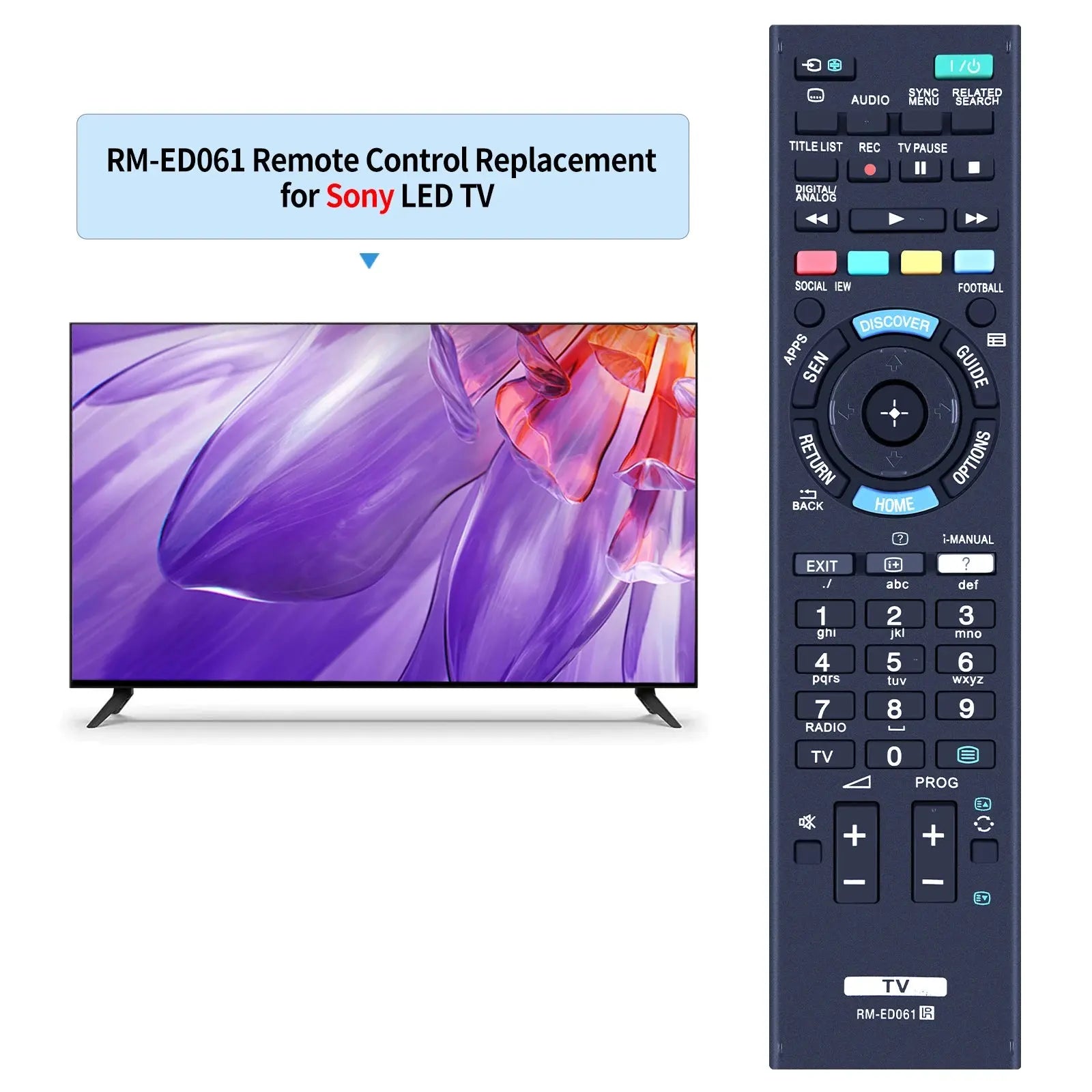 RM-ED061 Remote Control For Sony TV KD-49X8505B KD-55X8505B KD-55X9005B KD-65X8505B KD-65X9005B KD-70X8505B KD-65S9005B Magic Remotes