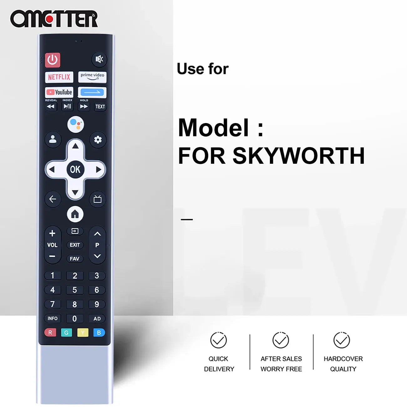 Voice Remote Control for Skyworth METZ Blaupunkt 55 Inches QLED TV 55QD7020 for NEX DIGITAL GS43G GSQ50G GSQ55G GSQ65G GSQ75G Magic Remotes