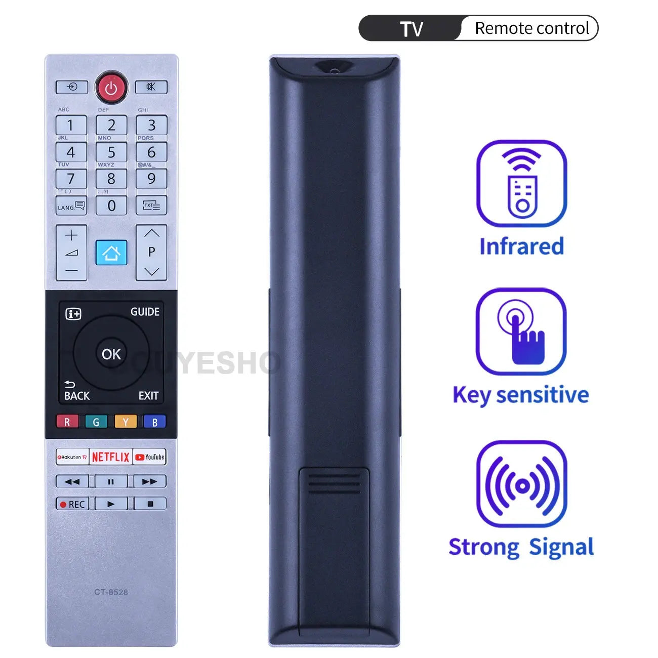 CT-8528 for Toshiba TV Remote Control 65U6863DG 32L3866DG 24W3863DA 43V5863DB 49V5863DB 55V5863DB 58L7350U 65L9300 84L9300 Magic Remotes