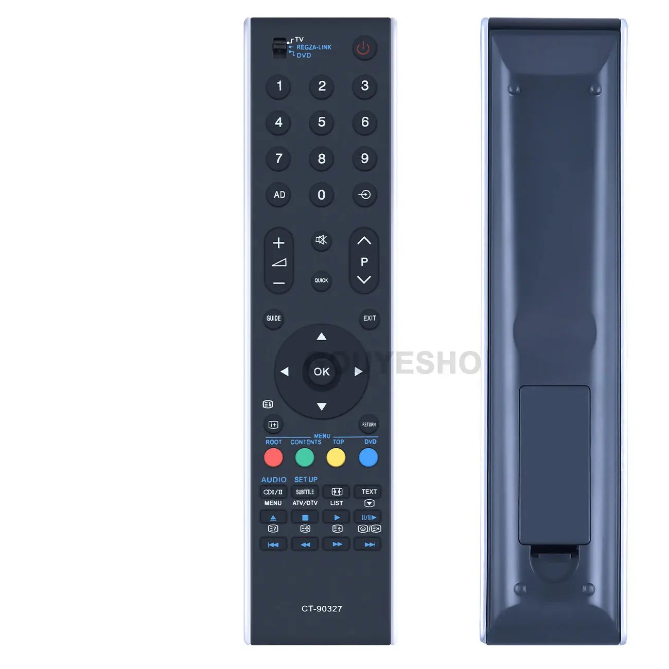 Re-Flix Telecomando CT-90288 / CT-90301 Per TV Toshiba: Sostituzione Compatibile Per Oltre 70 Modelli 32AV615DB, 32AV933G, 37XV565DG, Plug & Play, Niente Programmazione