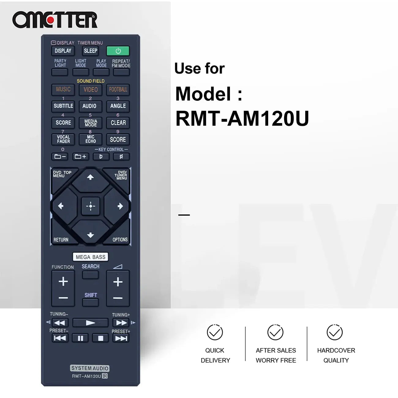 NEW RMT-AM120U Remote Control for Sony System Audio Replacement for HCDGT3D HCDSHAKEX1 HCDSHAKEX3 HCDSHAKEX7 MHCGT3D Magic Remotes