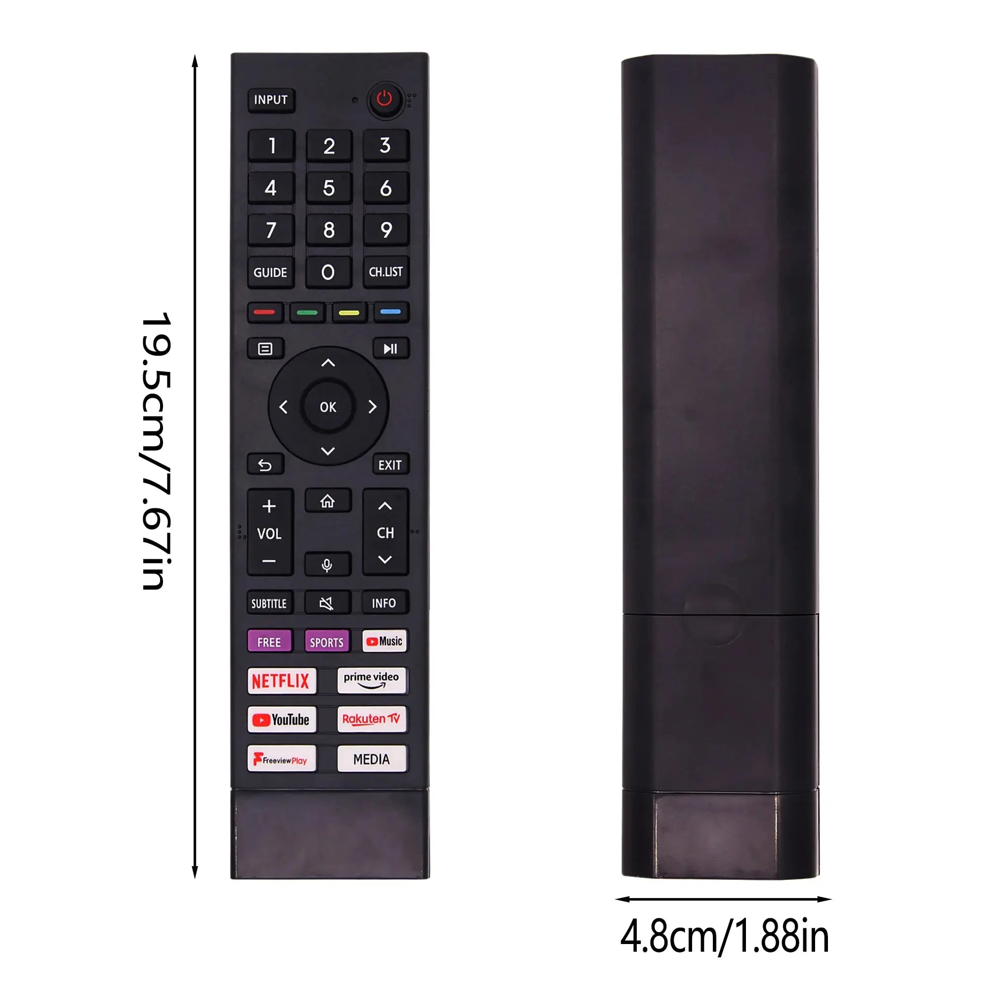Replacement ERF3A80 Remote Control for Hisense 4K UHD TV - Infrared with Shortcut Buttons, No Setup Required - Magic Remotes