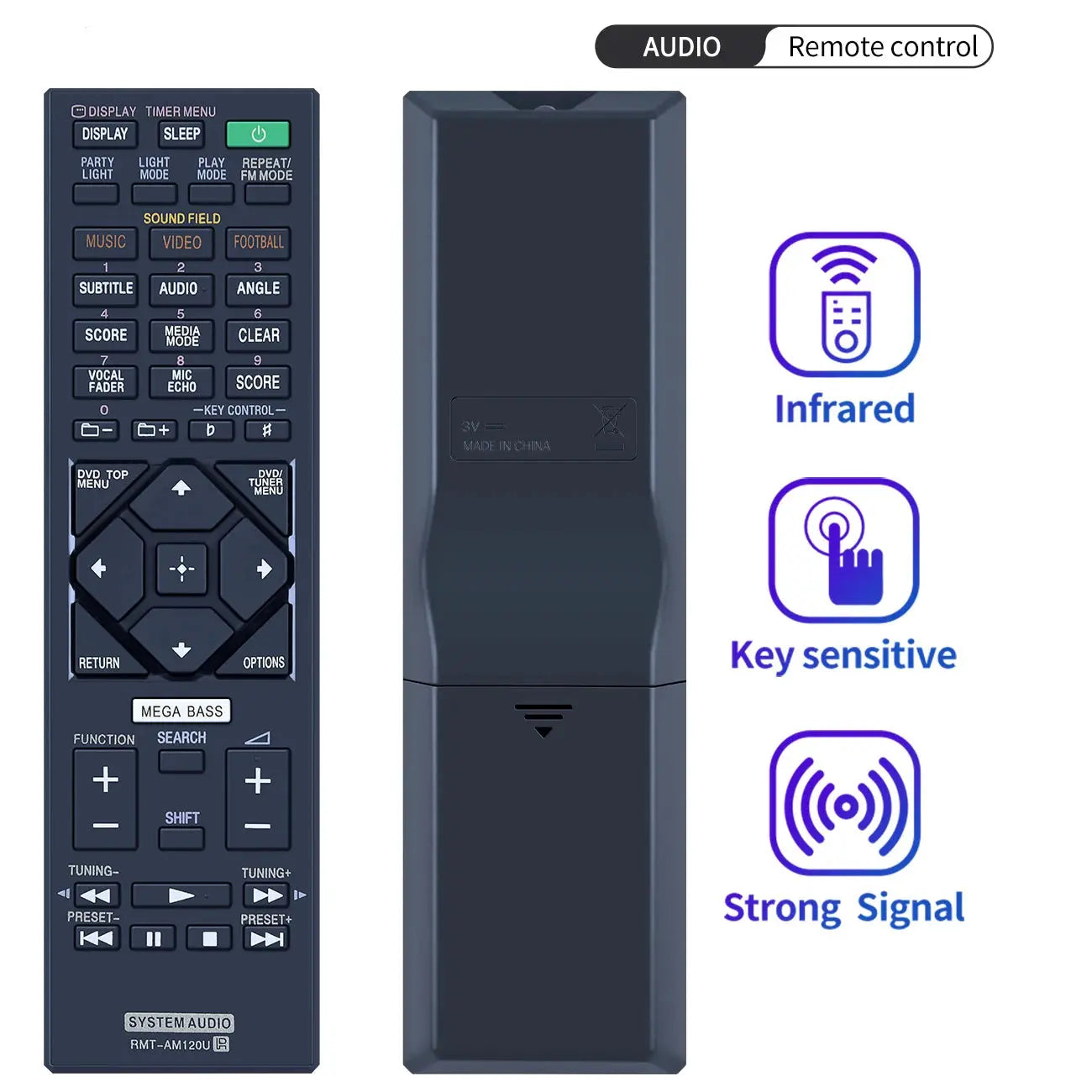 NEW RMT-AM120U Remote Control for Sony System Audio Replacement for HCDGT3D HCDSHAKEX1 HCDSHAKEX3 HCDSHAKEX7 MHCGT3D Magic Remotes