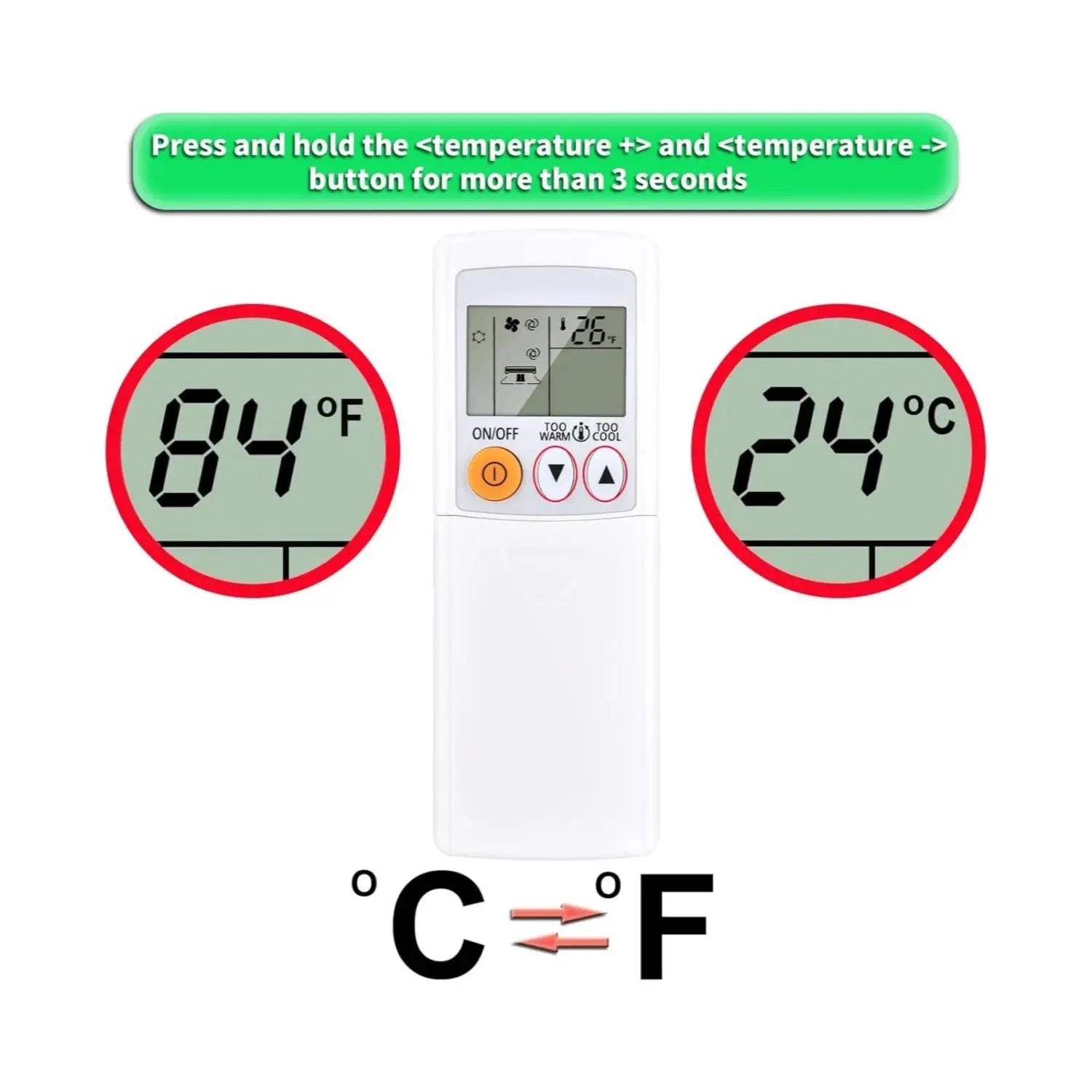 Universal Replacement for Mitsubishi Electric Mr Slim Air Conditioner Remote Control for MSZ-GL06NA MSZ-GL09NA MSZ-GL12NA MSZ-GL Magic Remotes