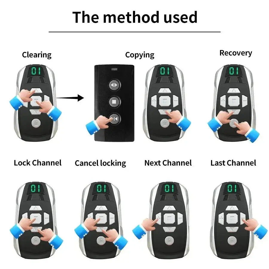 20-Channel Rechargeable Key Duplicator for Universal Garage Door Remote Control Gate Controller Clone Multi-frequency 300-915Mhz Magic Remotes