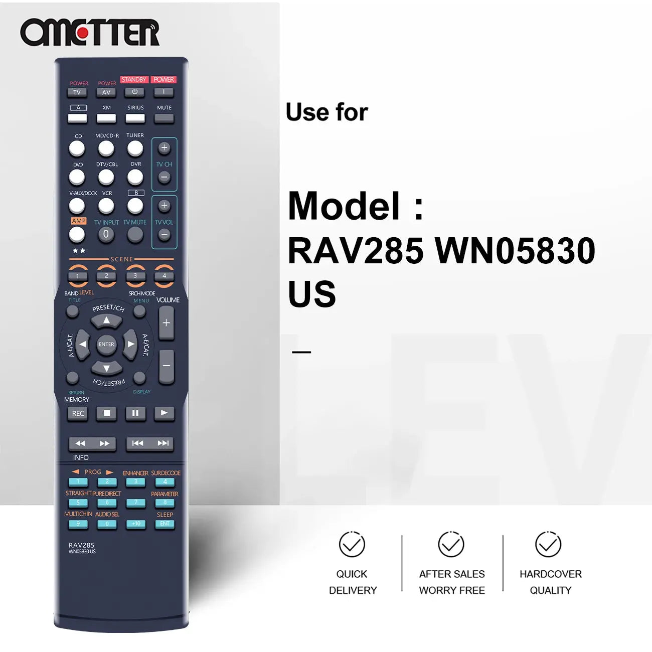 New RAV285 WN05830 Fit for Yamaha Home Theater System Remote Control HTR-6040 WN05780 WN05810US RX-V2300 Magic Remotes