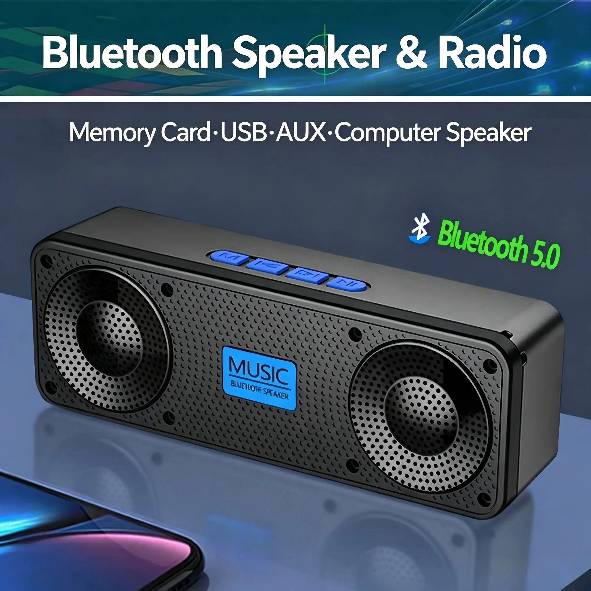 S18 Wireless Bluetooth Speaker Portable Subwoofer Stereo Sound FM Radio Outdoor Loudspeaker for Phone PC Magic Remotes