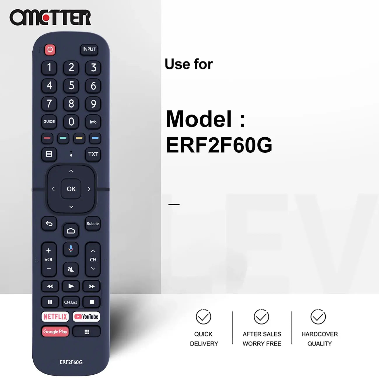 ERF2F60G ERF2F60H Voice Remote Control Fit for Hisense Smart 4K Android TV 9.0 Pie 32A56E 40A56E Magic Remotes