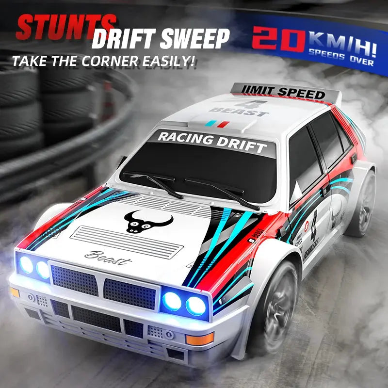 2025 New 4WD RC Car 1:24 Scale Four-wheel Drive Drift With Two Speed Settings 20 km/h LED Light Children Toys Rechargeable SG204 - Magic Remotes