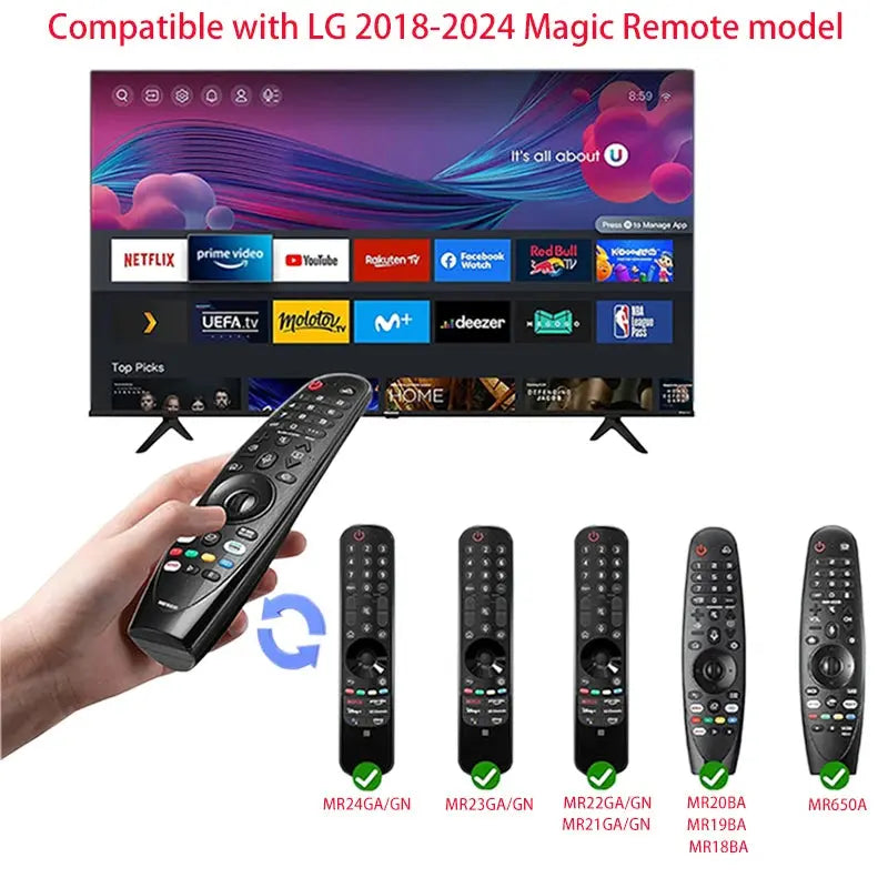 Replace AKB75855501 MR20GA MR19BA MR18BA MR650A MR21GA MR22GA Voice Magic Remote for LG 2018-2024 Smart TV with Pointer Function Magic Remotes