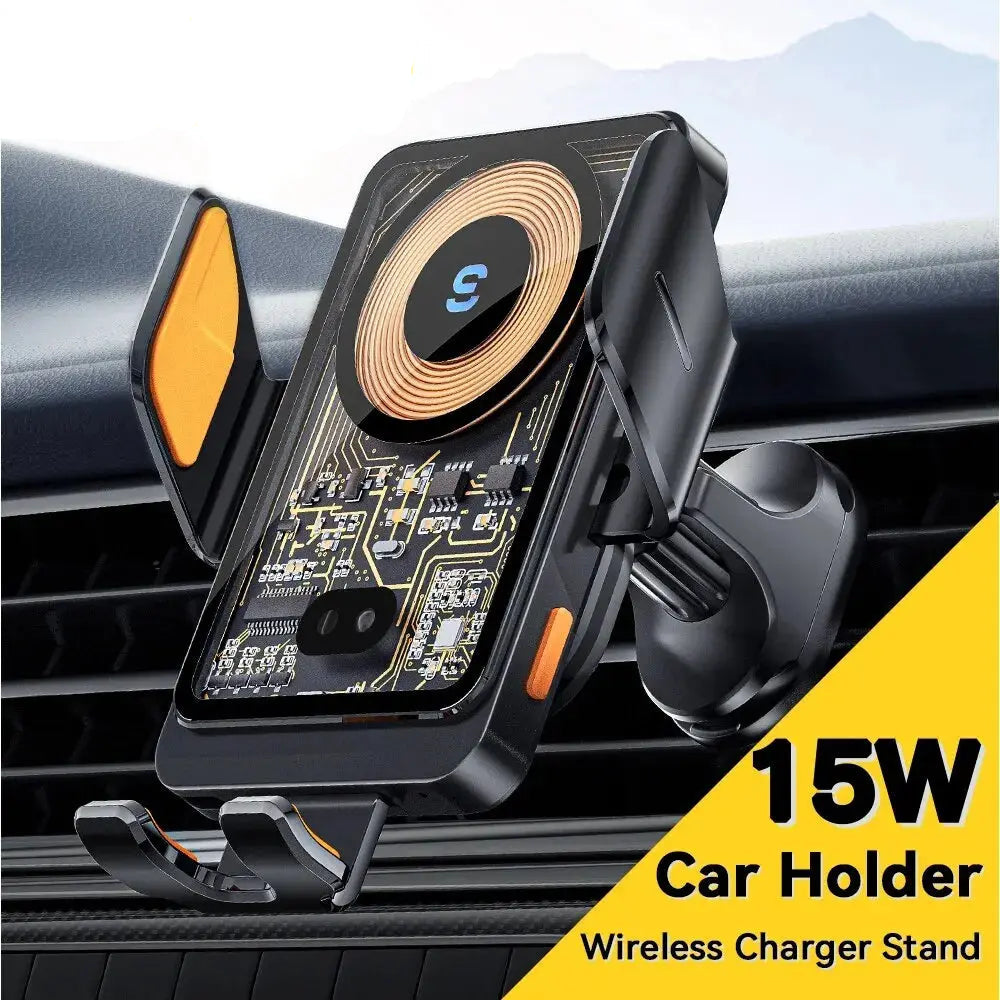Essager 15W Qi Wireless Charger Car Phone Holder Air Vent Mount Stand For iPhone Samsung Cell Phone Support Fast Charging - Magic Remotes