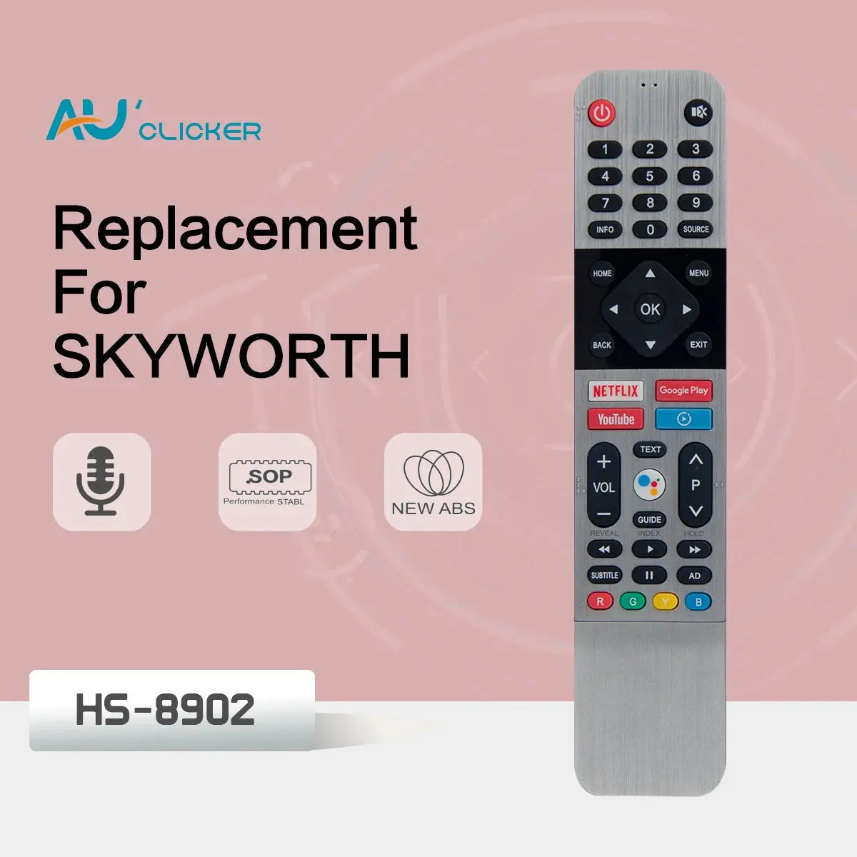 Voice Remote Control HS-8902 For Skyworth Smart TV 32TB7000 40TB7000 43TB7000 4K UHD HDTV Android TVs Magic Remotes