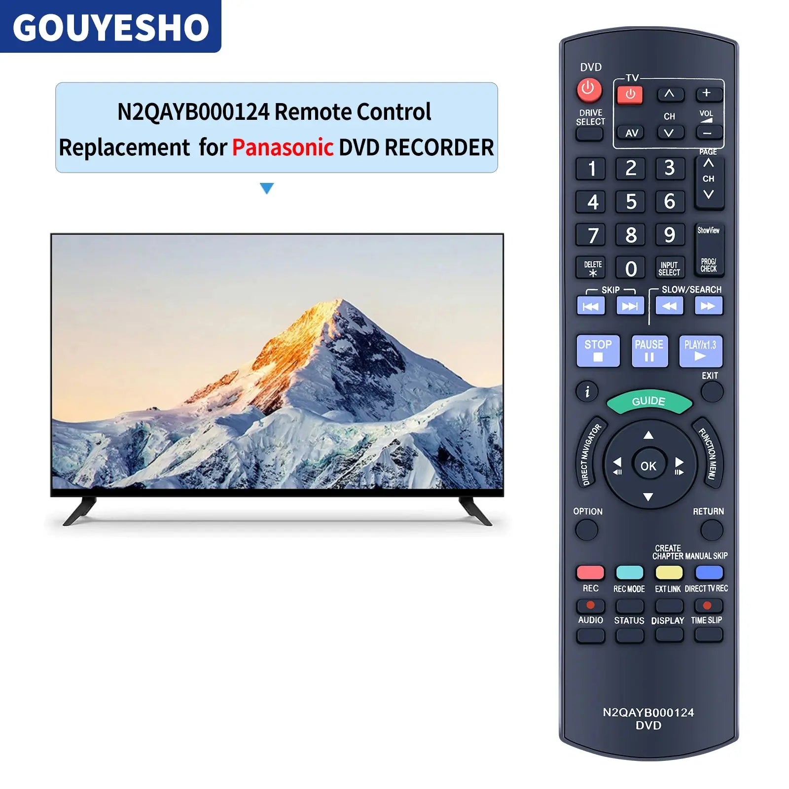 NEW N2QAYB000124 Remote Control For Panasonic DVD Recorder DMR-EH575 DMR-EH585 Magic Remotes