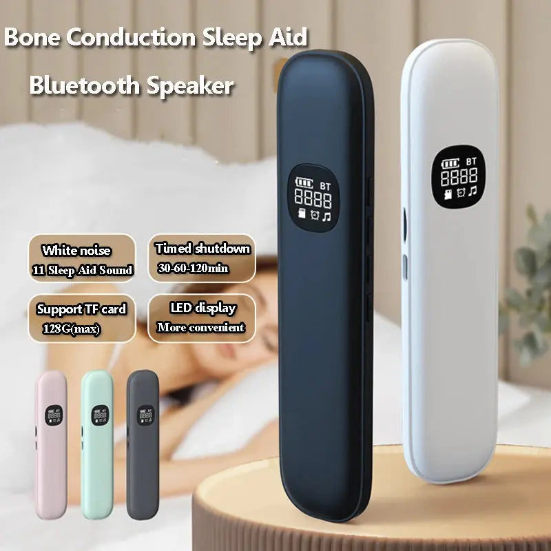 Under-Pillow Bone Conduction Bluetooth Speaker | White Noise Sleep Aid Soundbar with LED Display, TF Card MP3 Player & Timer Shutdown - Magic Remotes