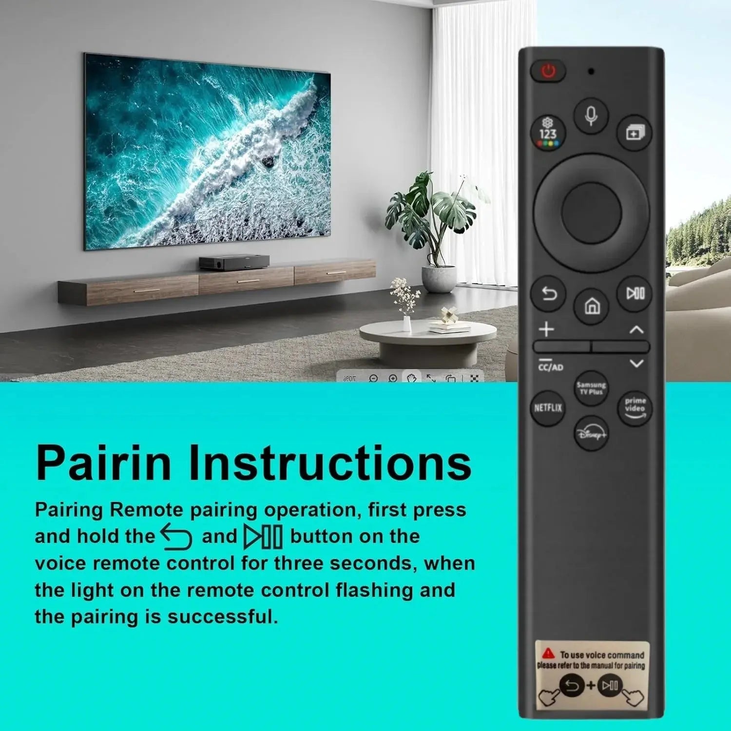 New Solar Charging BN59-01385A Voice Remote Replacement for Samsung Smart TVs DIY Accessory Magic Remotes