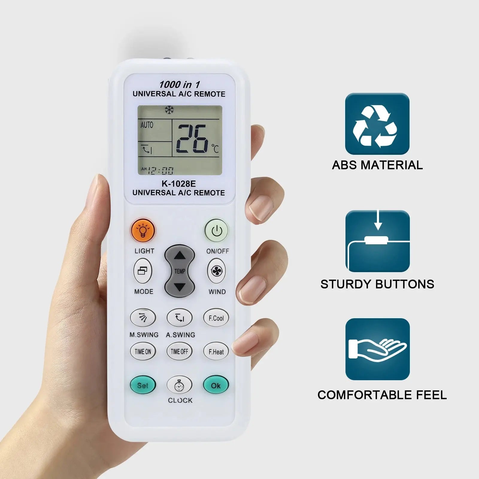 heat pump remote Control Lcd A/C Conditioning Controller 1000 in 1 for Mitsubishi Toshiba Hitachi Fujitsu Daewoo - Magic Remotes