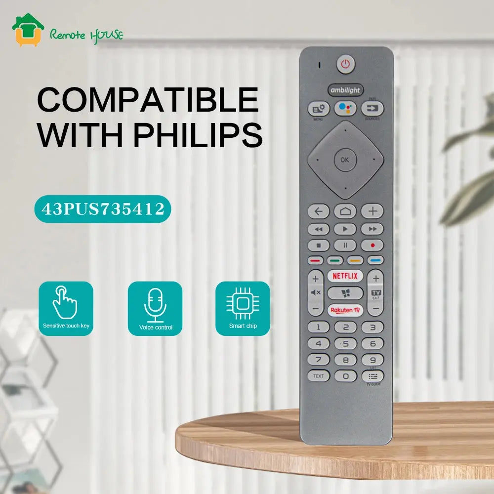 Voice TV Remote Control for Philips Ambilight 7300 Series Magic Remotes