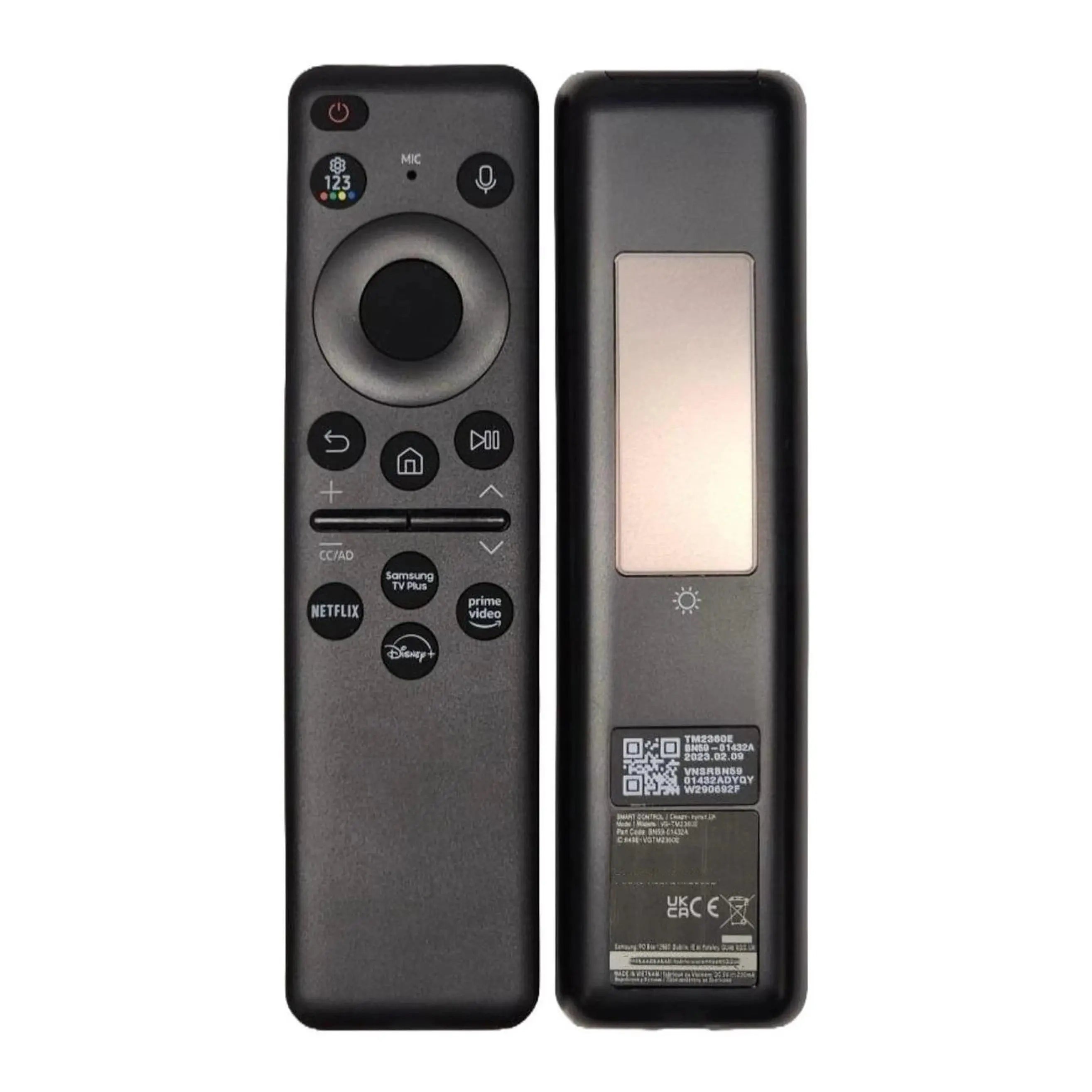 New BN59-01455A TM2360E Voice Solar Rechargeable Remote Control for 2024 Samsung TVs Compatible with Q90D, QNX1D, S85D, S90D, DU8000, QN900D Magic Remotes