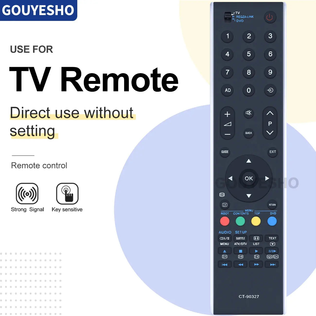New CT-90327 Replace Remote for Toshiba TV CT-90307 CT-90287 CT90273 CT90274 CT90288 CT-9995 865 CT-90273 CT-90296 Magic Remotes