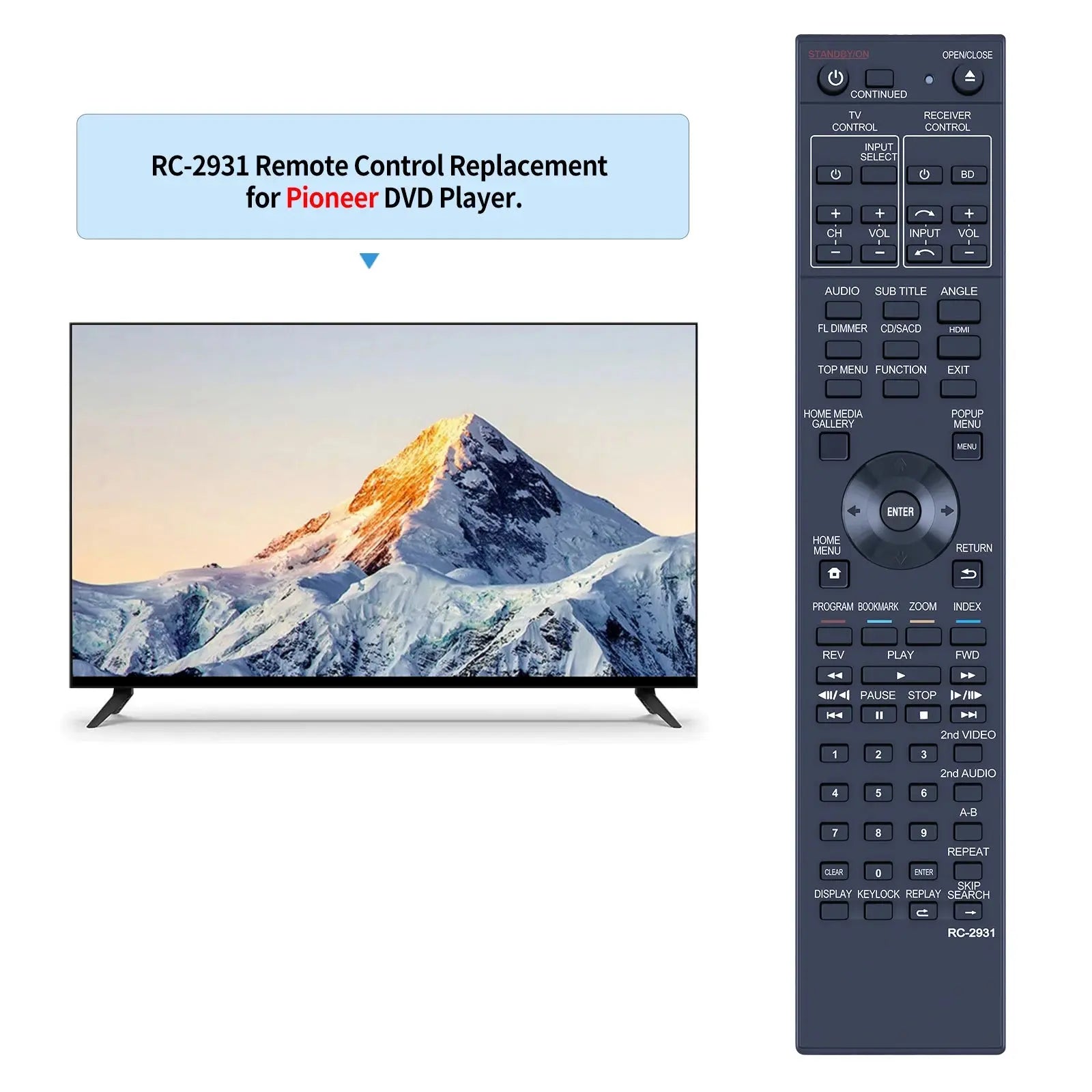 Remote Control For Pioneer Blu-ray Player RC-2931 RC-2921 RC-2920 BDP-52FD BDP-150-S Magic Remotes