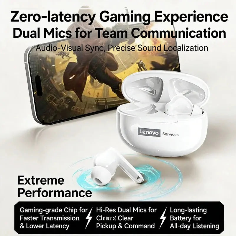 Choice Lenovo Wireless Earphones Bluetooth 6.0 Low Latency Gaming Headset Sport Earbuds XT88Plus Business Headphone 300mAh LE202 Magic Remotes