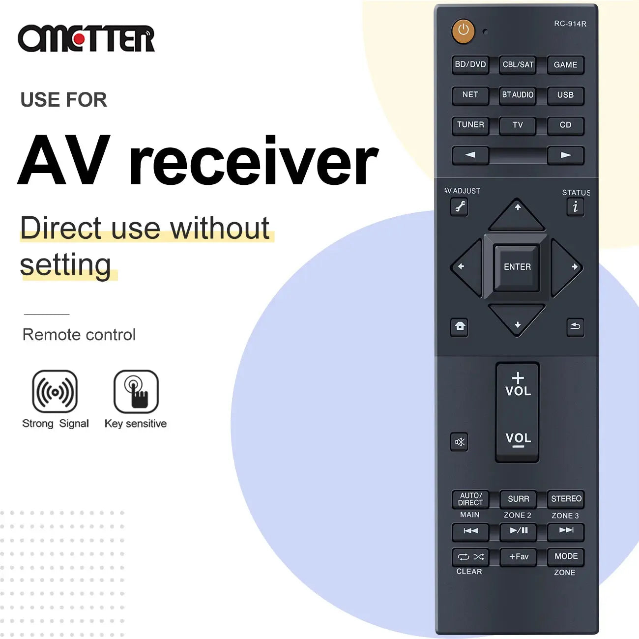 RC-914R Remote Control Applicable for Pioneer AV Receiver VSX-1131 VSX-LX301 VSX-1131B VSX-831 VSX-LX101 SC-LX502 VSX-LX302 Magic Remotes