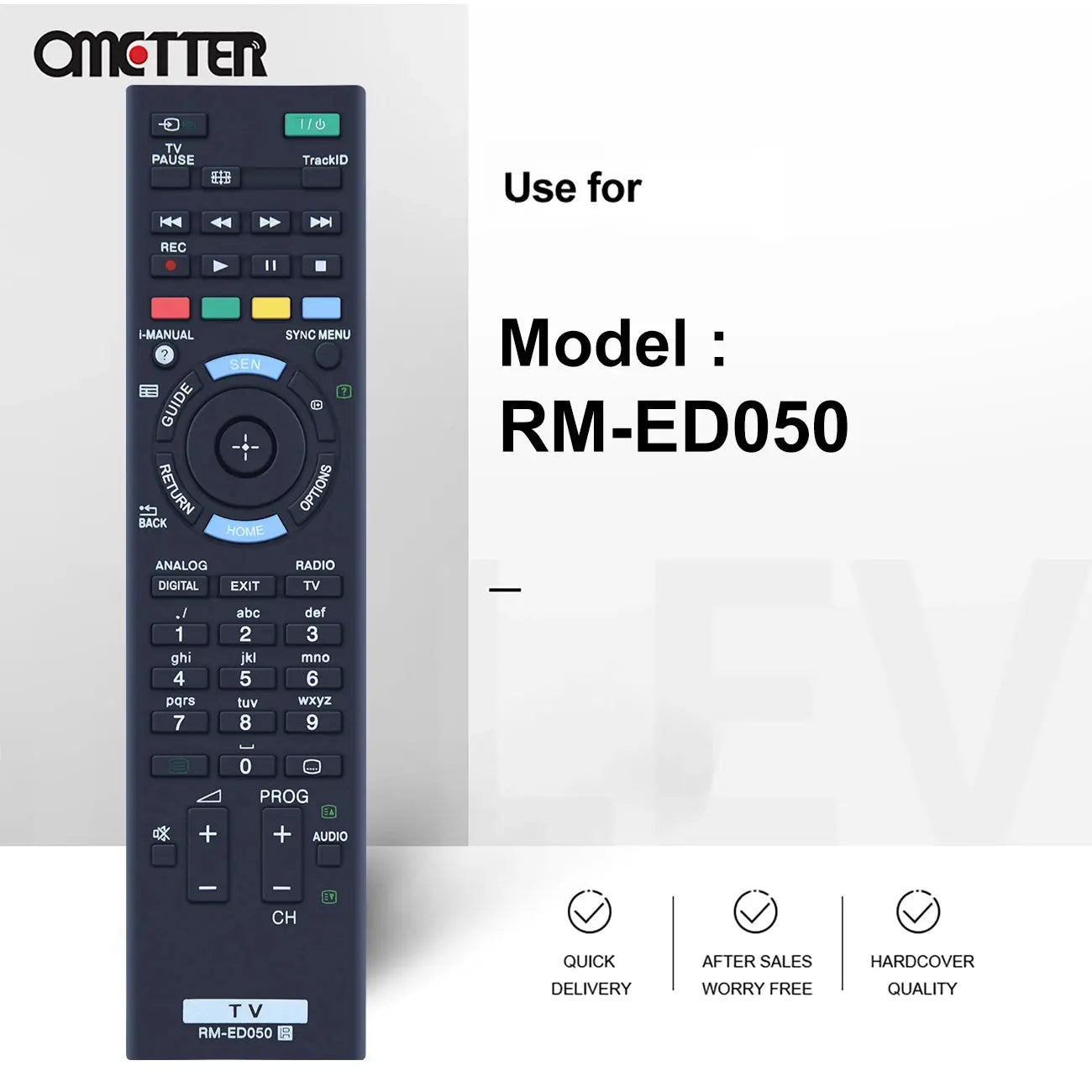 RM-ED050 Replacement Remote Control for Sony TV KDL-46EX650, KDL-40EX650, KDL-32EX650, KDL-46EX655, KDL-40EX655, KDL-32EX655, KDL-26EX550 Magic Remotes
