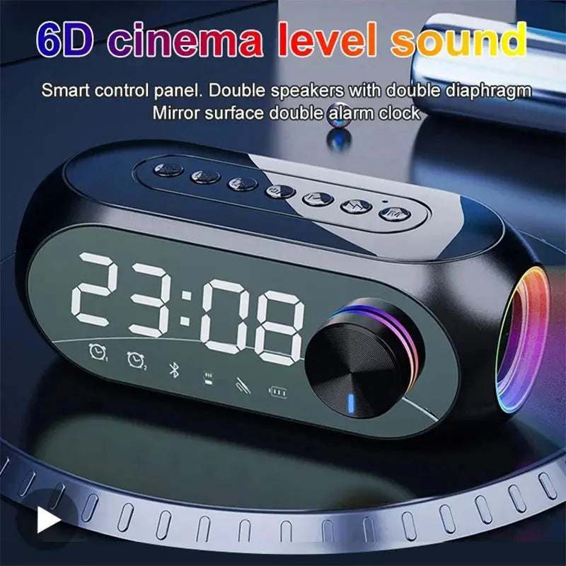 Alarm Clock Radio FM Bluetooth Speaker Portable Subwoofer Caixa De Som Sound Box Music Wireless Mini Woofers Bocina Lamp Column Magic Remotes