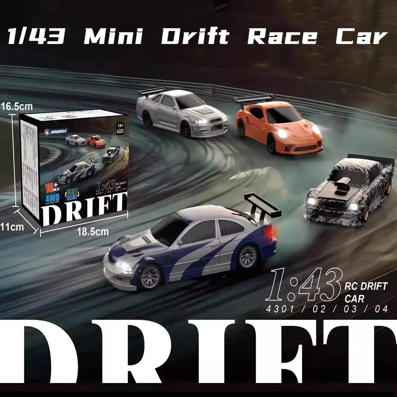 2.4G RC Drift Car 1/43 4WD Remote Control Car High Speed Four Wheel Drive Radio Controlled Mini Racing Car Model Boys Toys Gifts - Magic Remotes