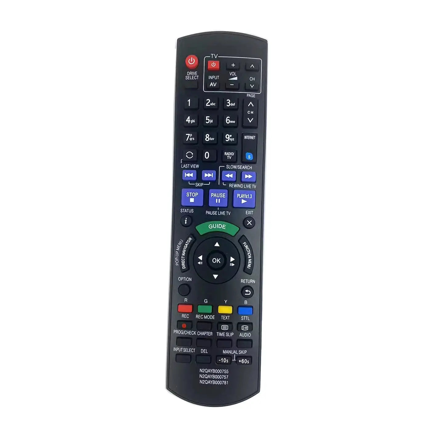 Remote Control For Panasonic N2QAYB000755 N2QAYB000611 N2QAYB000980 DMR-PWT540 DMR-HW220 Blu-ray Disc DVD Recorder Magic Remotes