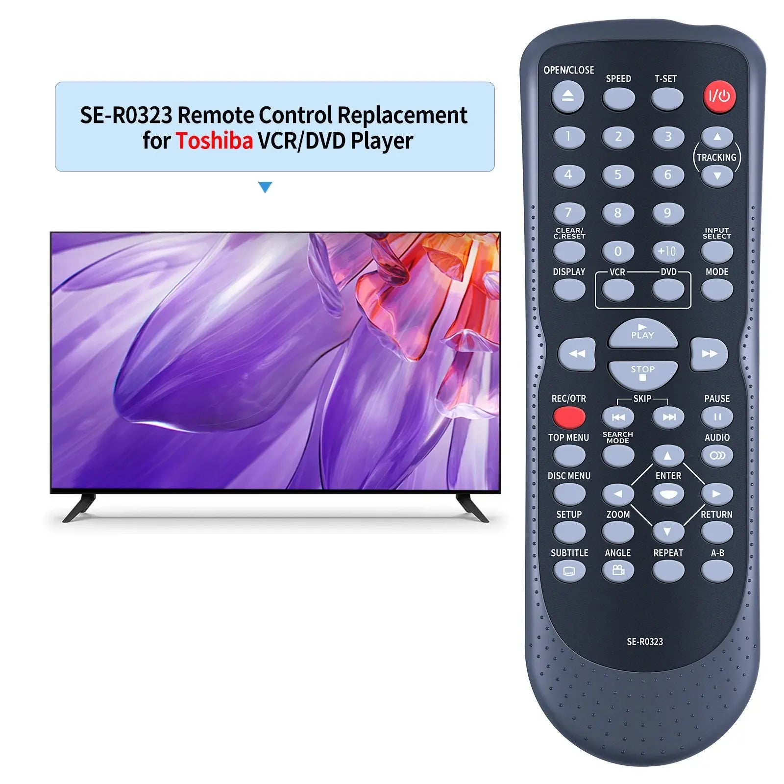 SE-R0323 SE-R0326 Remote control for Toshiba Toshiba DVD VCR Video Player SD-V296 SD-V296KU SDV296 SDV296KU SD-V296-K-TU Magic Remotes