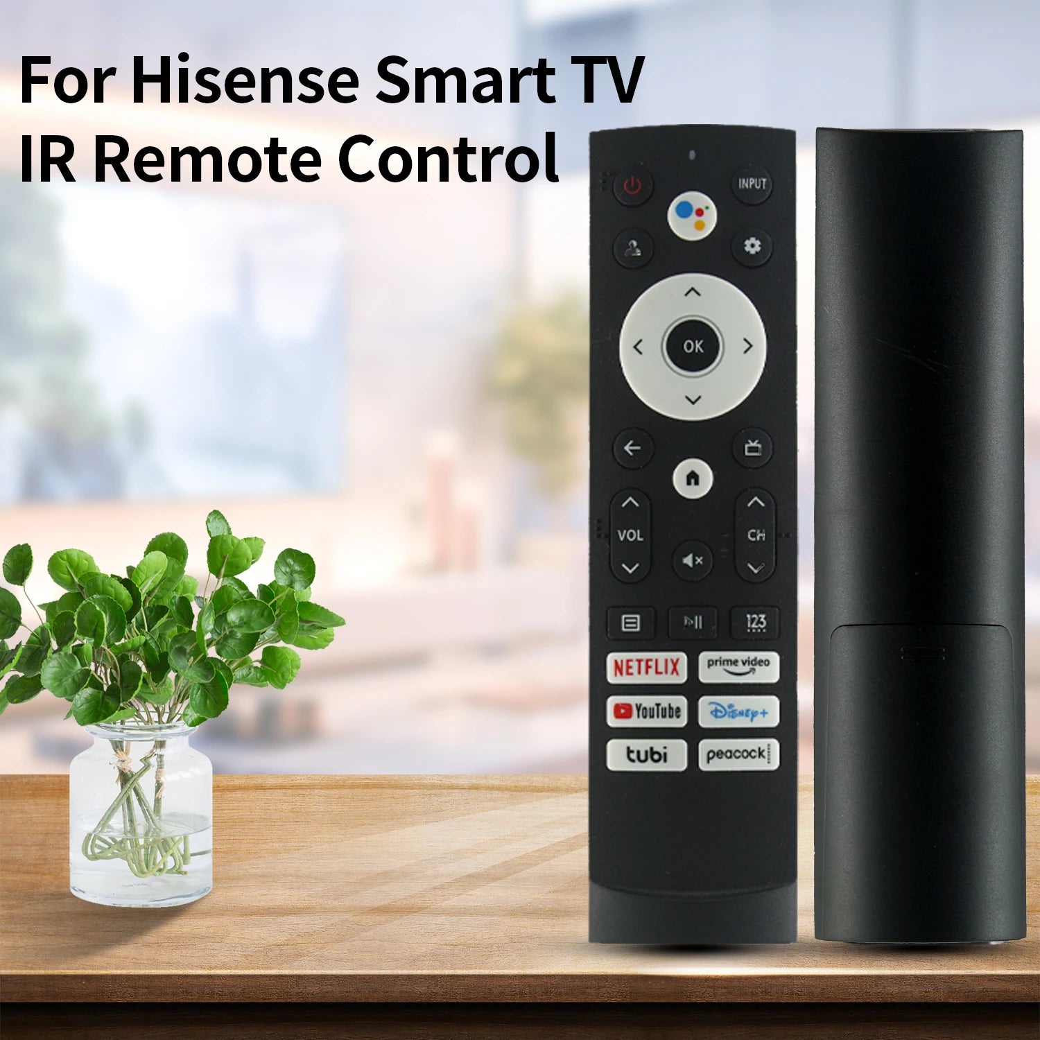 New HE001 Replacement Remote Control for Hisense 4K UHD Android Smart TV with Netflix Prime Video Disney tubi HotKeys