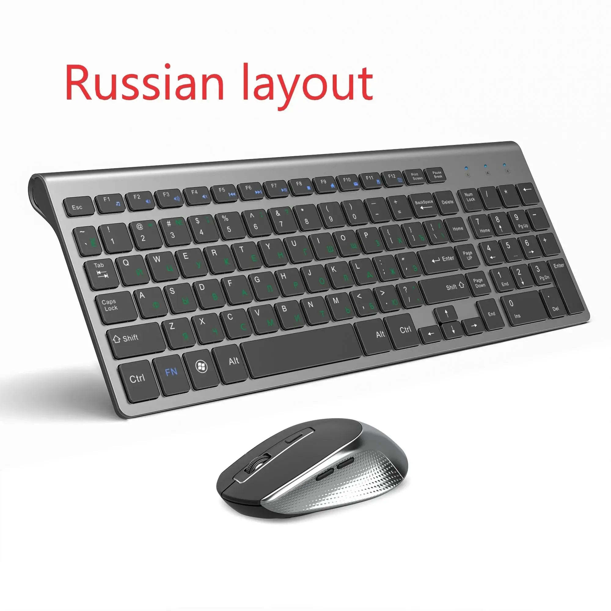 English Russian French Spanish Italy UK German Wireless Keyboard and  Mouse Combo 2.4G USB Silent Keyboard Set for Laptop PC Magic Remotes